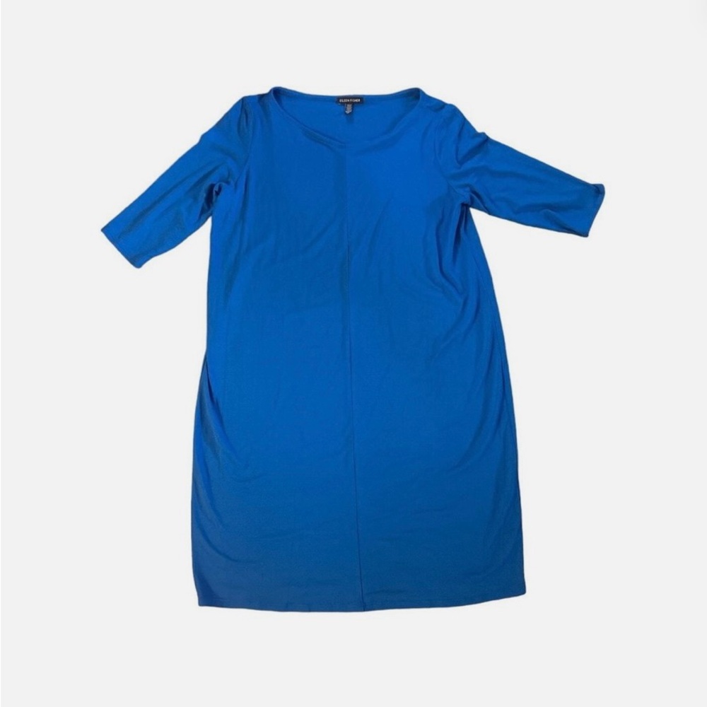 Eileen Fisher - Classic Blue Scoop Neck Dress - Unbranded